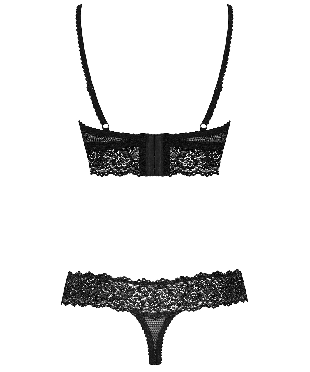 Obsessive black lace two-piece lingerie set