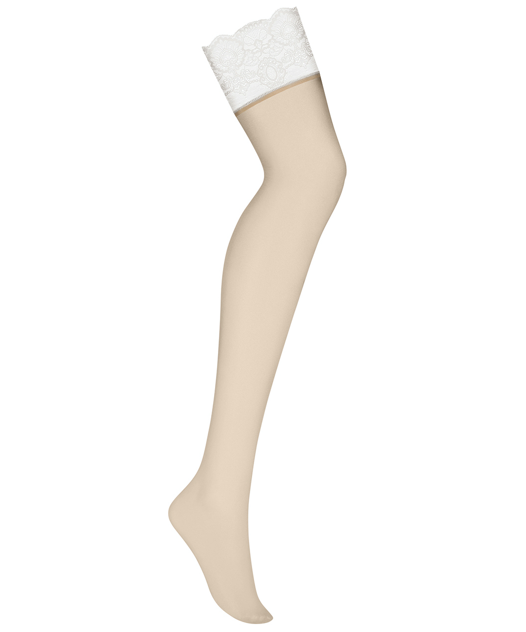 Obsessive light skin tone suspender stockings
