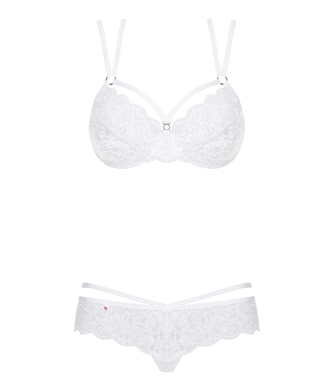 Obsessive white lace two-piece lingerie set