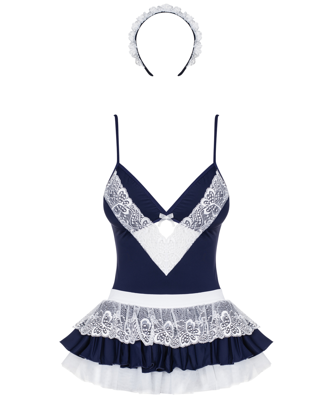 Obsessive French maid blue/white erotic set