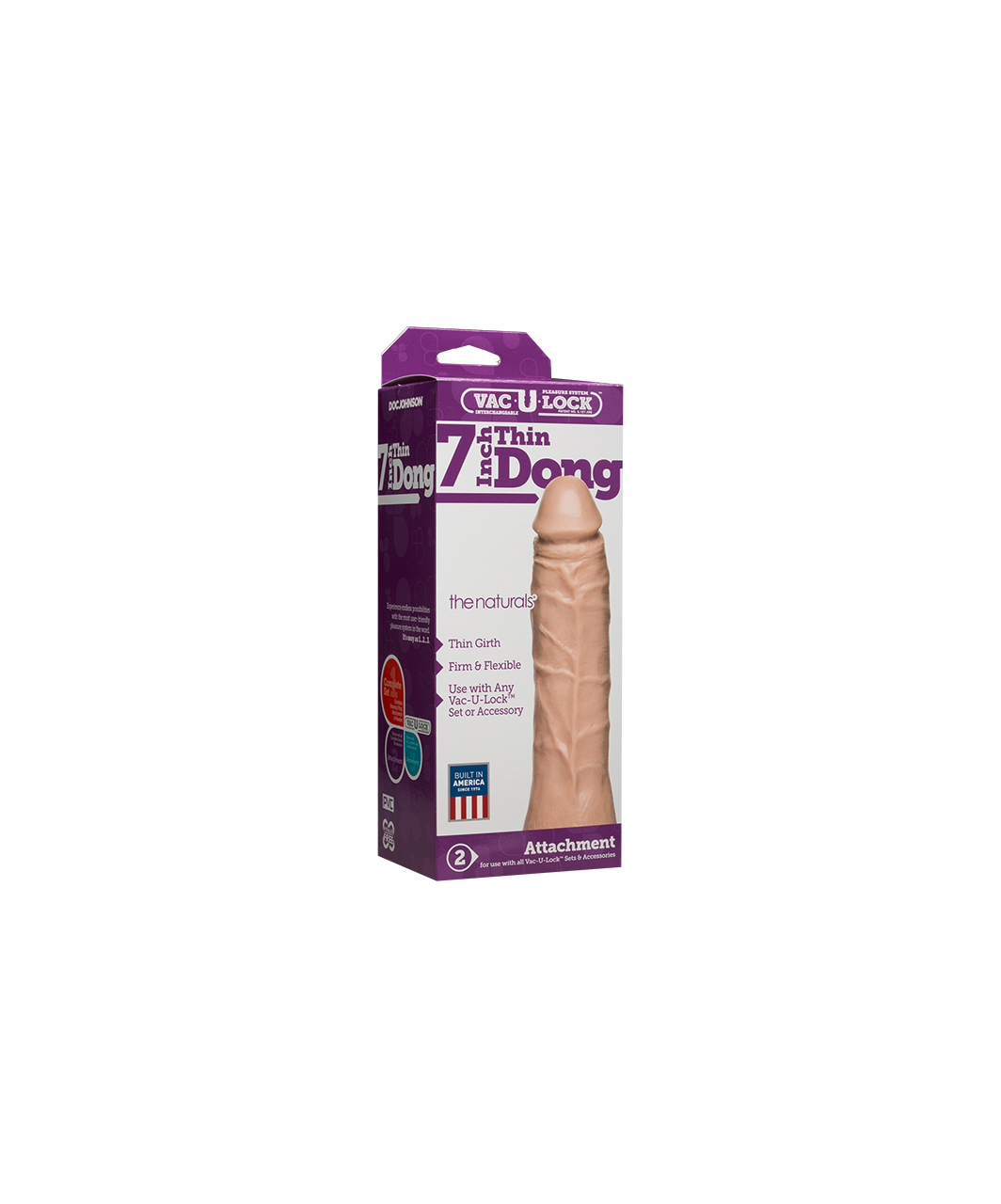 Doc Johnson Vac-U-Lock 7 inch Thin Dong dildo