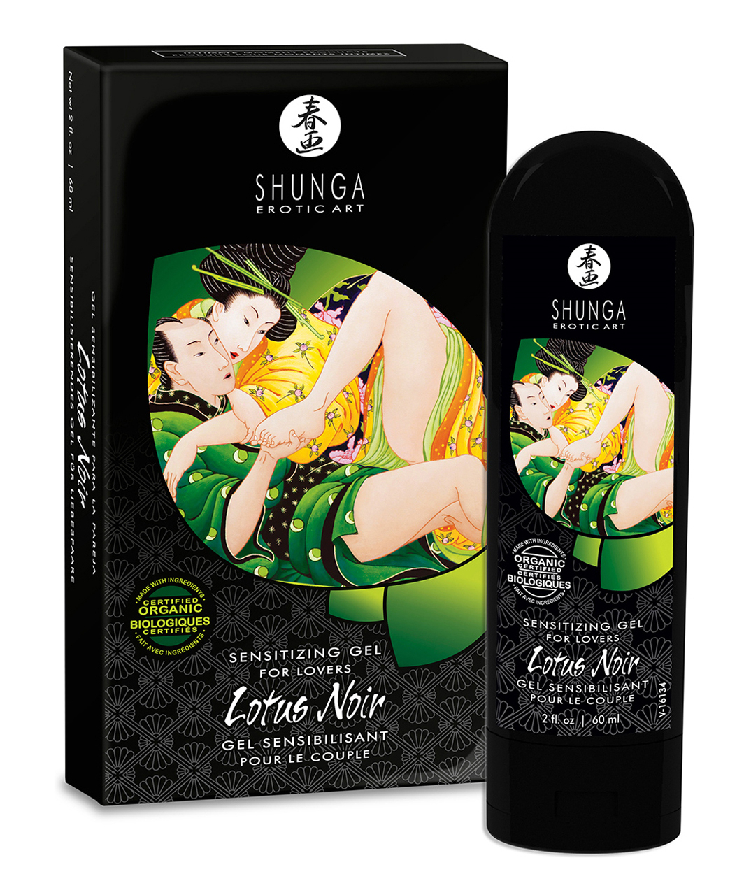 Shunga Lotus Noir stimulējošs gels pāriem (60 ml)