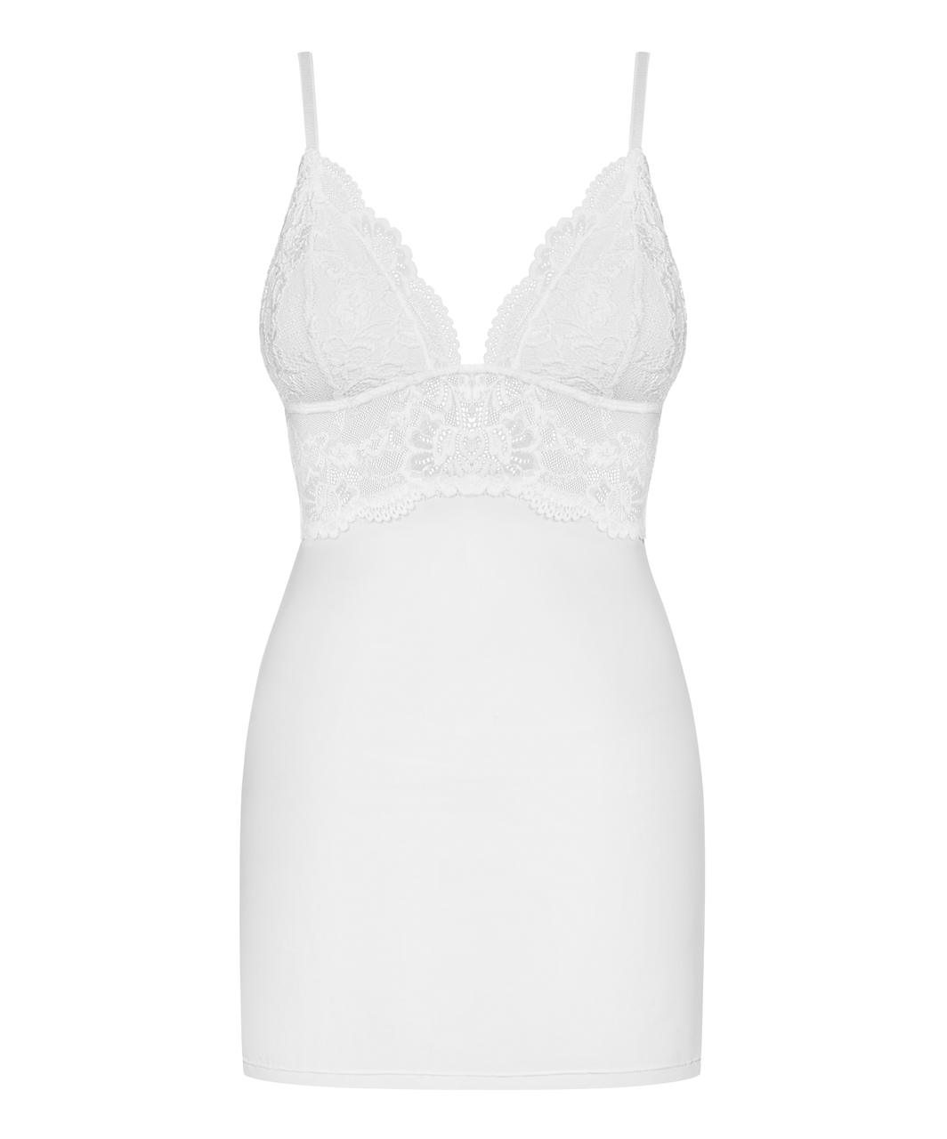 Obsessive white chemise with padded cups