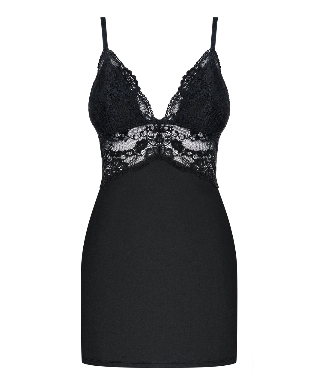 Obsessive black chemise with padded cups