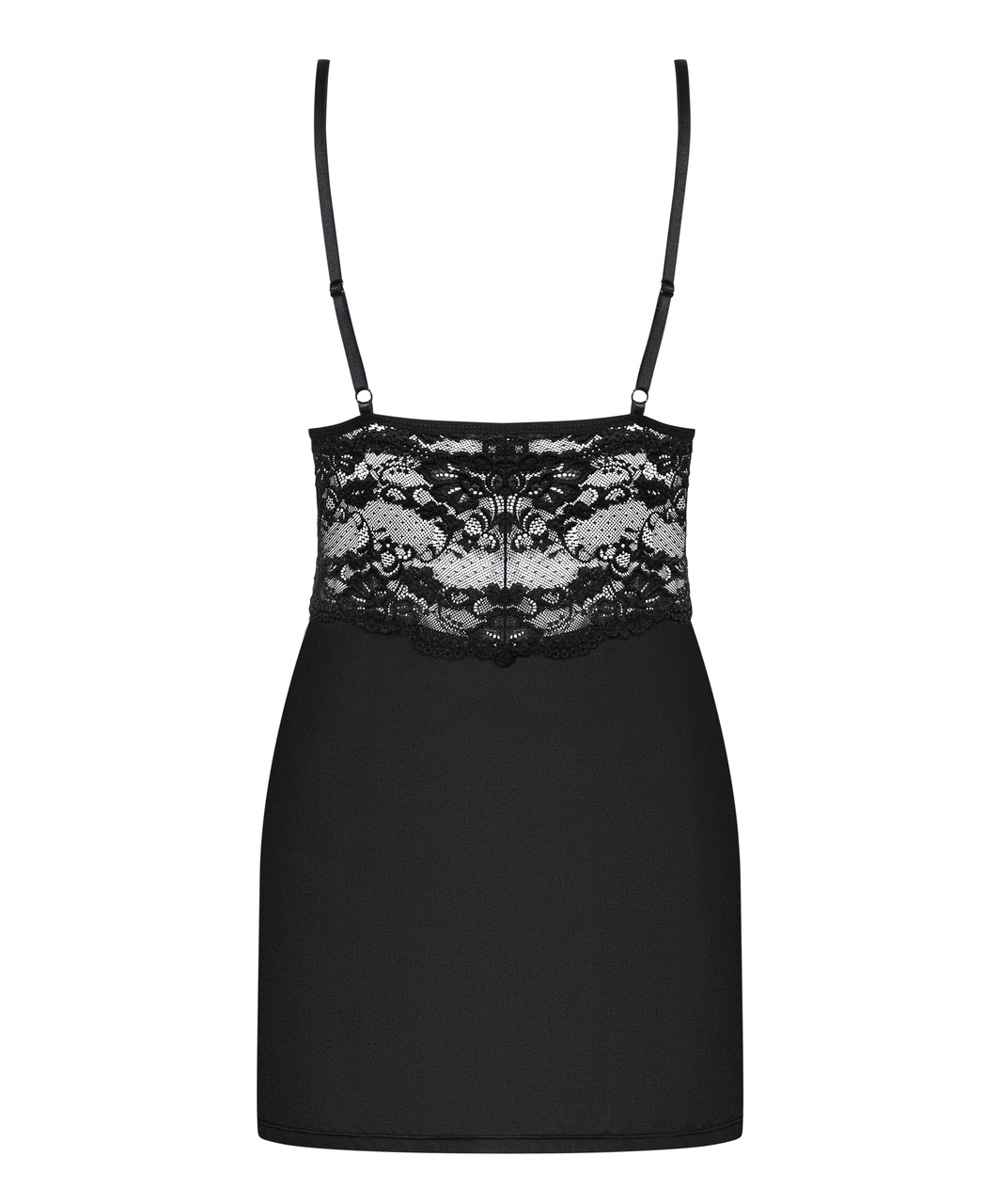 Obsessive black chemise with padded cups