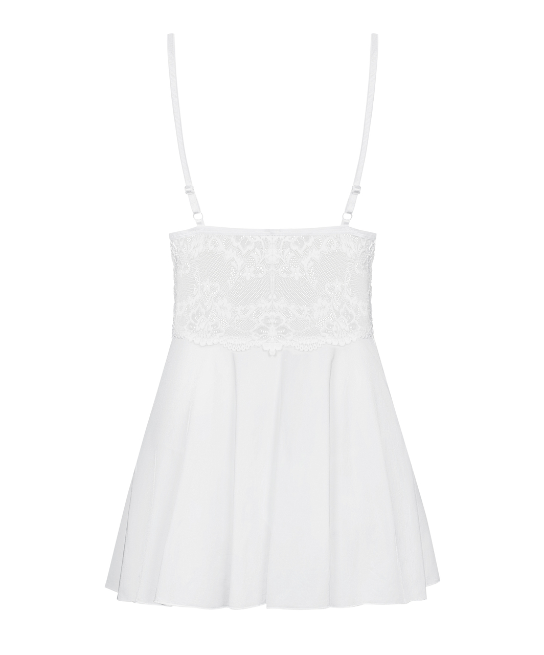 Obsessive valge babydoll-kleit polsterdatud korvidega