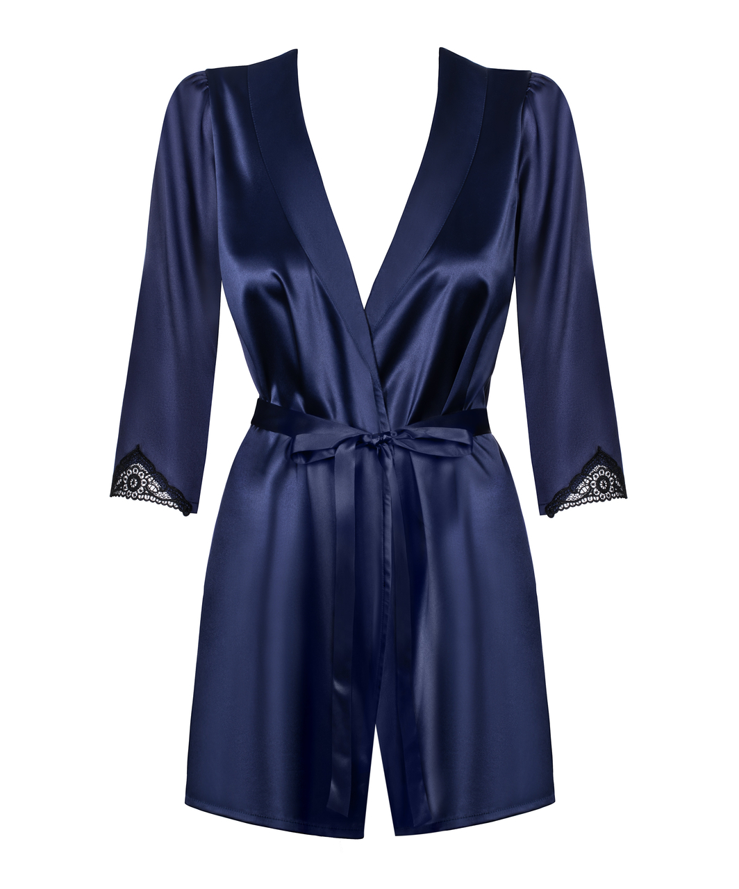 Obsessive navy blue robe with string