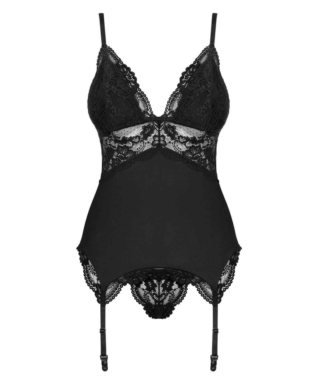 Obsessive black basque with string