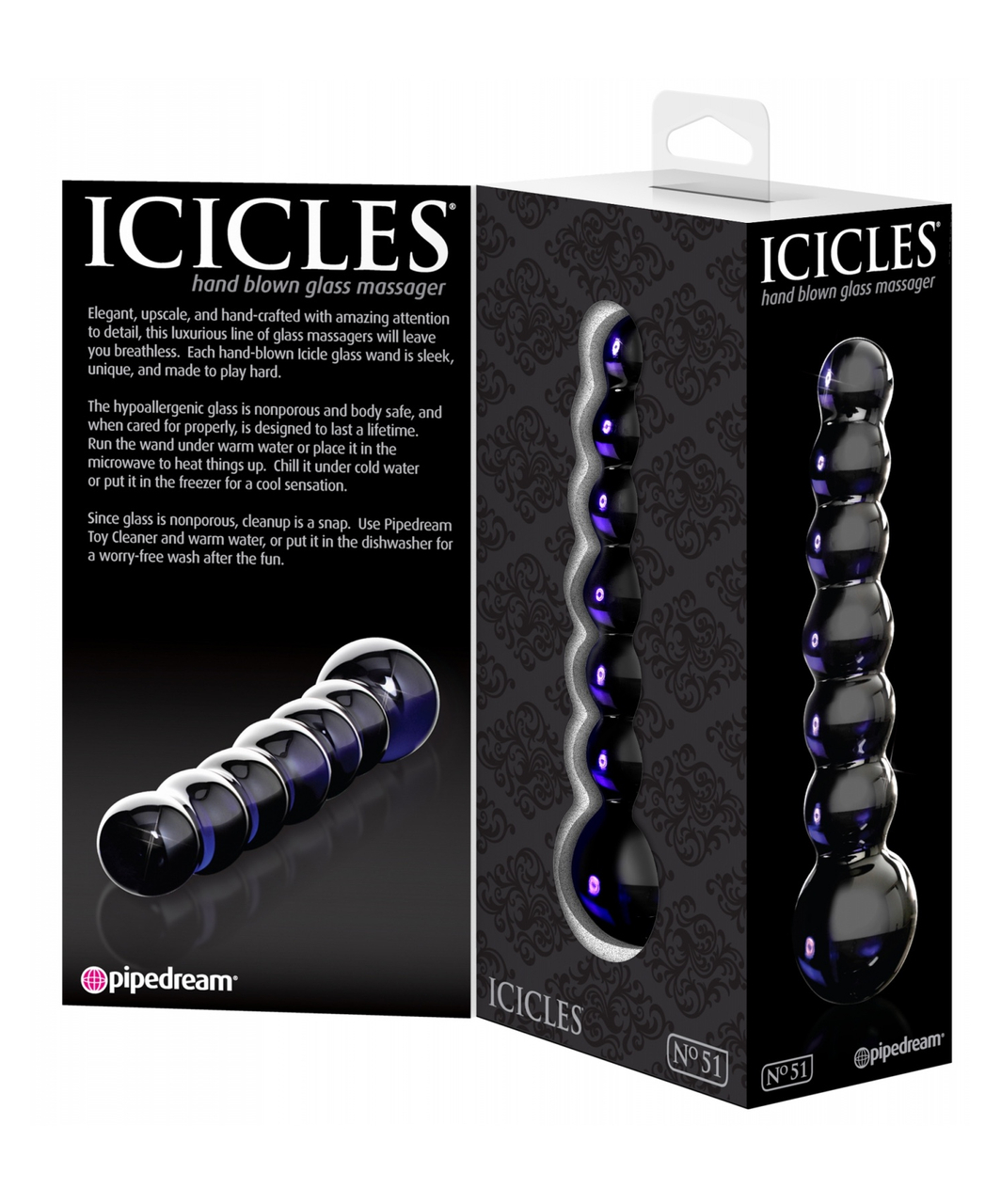 Icicles No. 51 stiklinis dildo