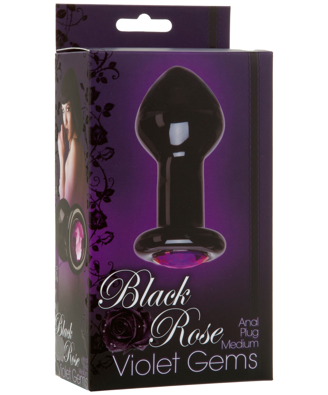 Doc Johnson Black Rose Crystal Plug