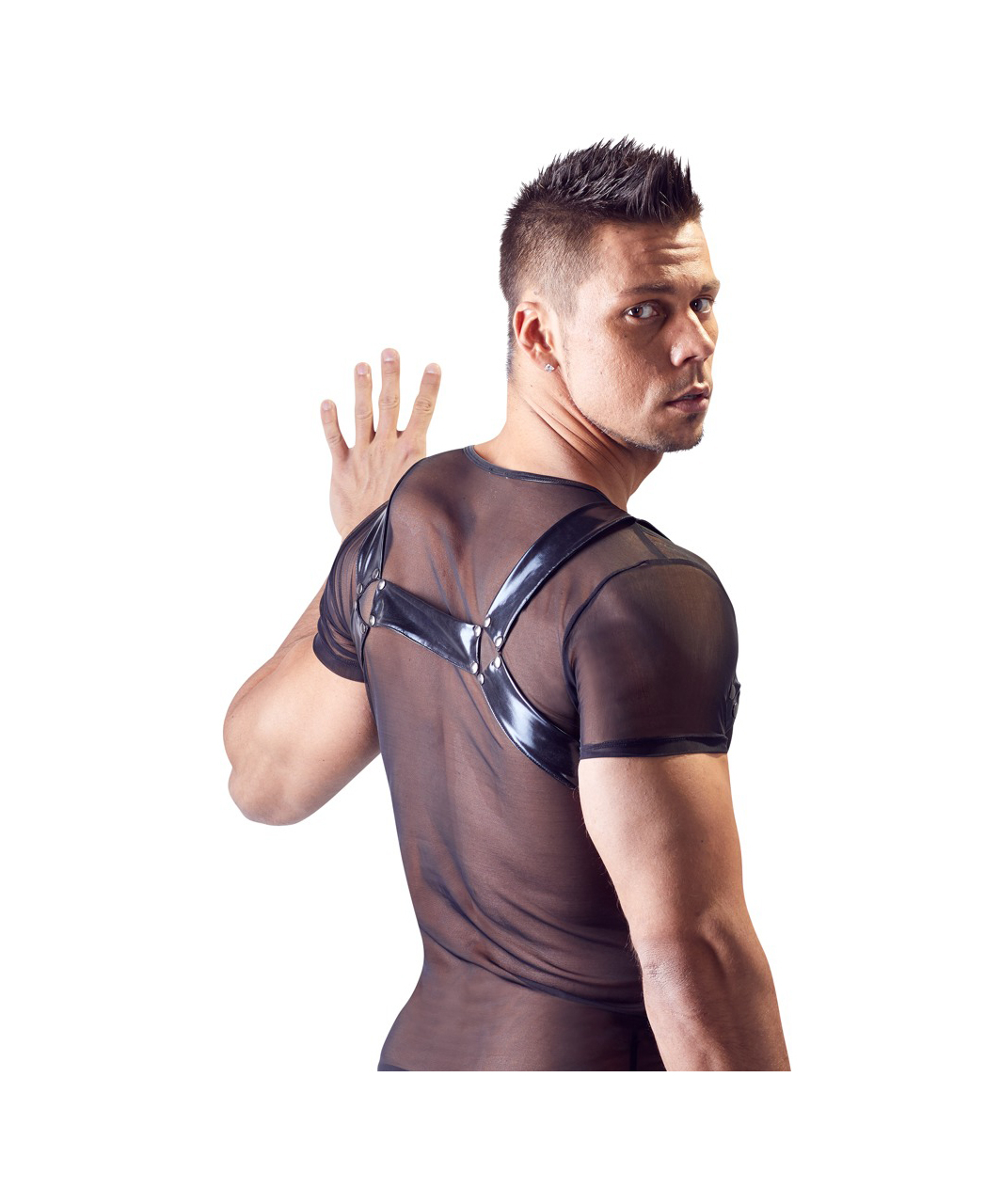 Svenjoyment black powernet harness shirt