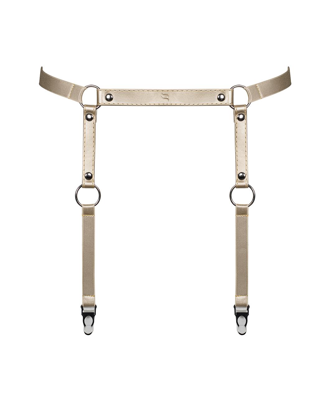 Obsessive gold-coloured leatherette garter belt