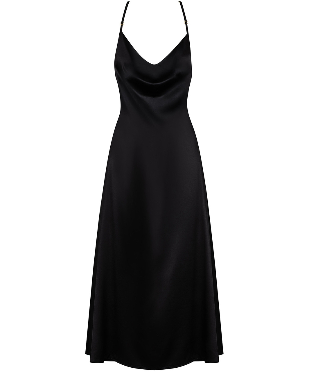 Obsessive Agatya juoda atlasinė suknelė