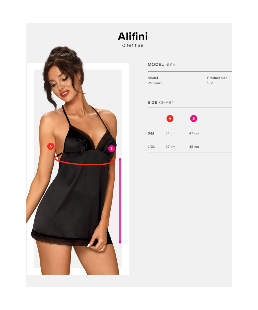 Obsessive Alifini black open back chemise