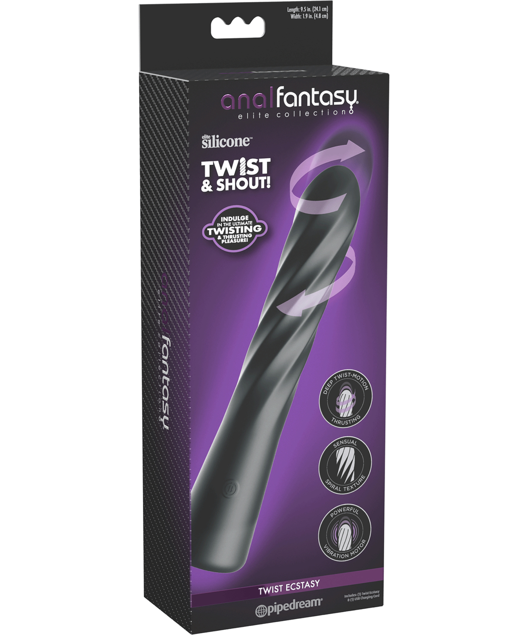 Anal Fantasy Twist Ecstasy stūmimo vibratorius