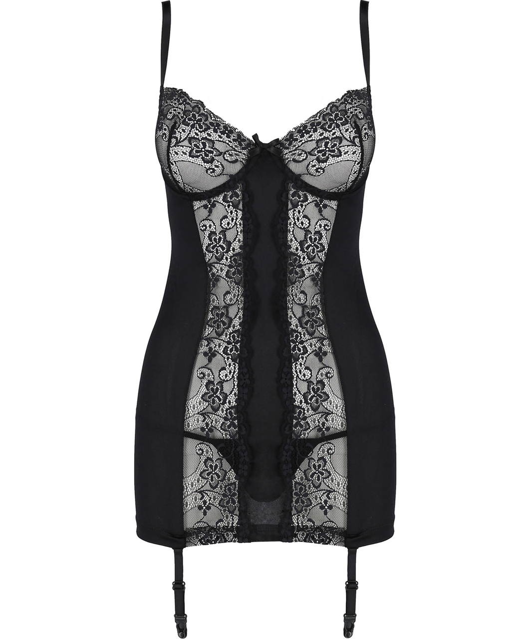 Avanua Aya black suspender chemise