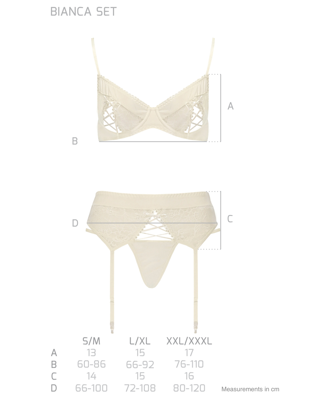 Avanua Bianca ecru suspender lingerie set