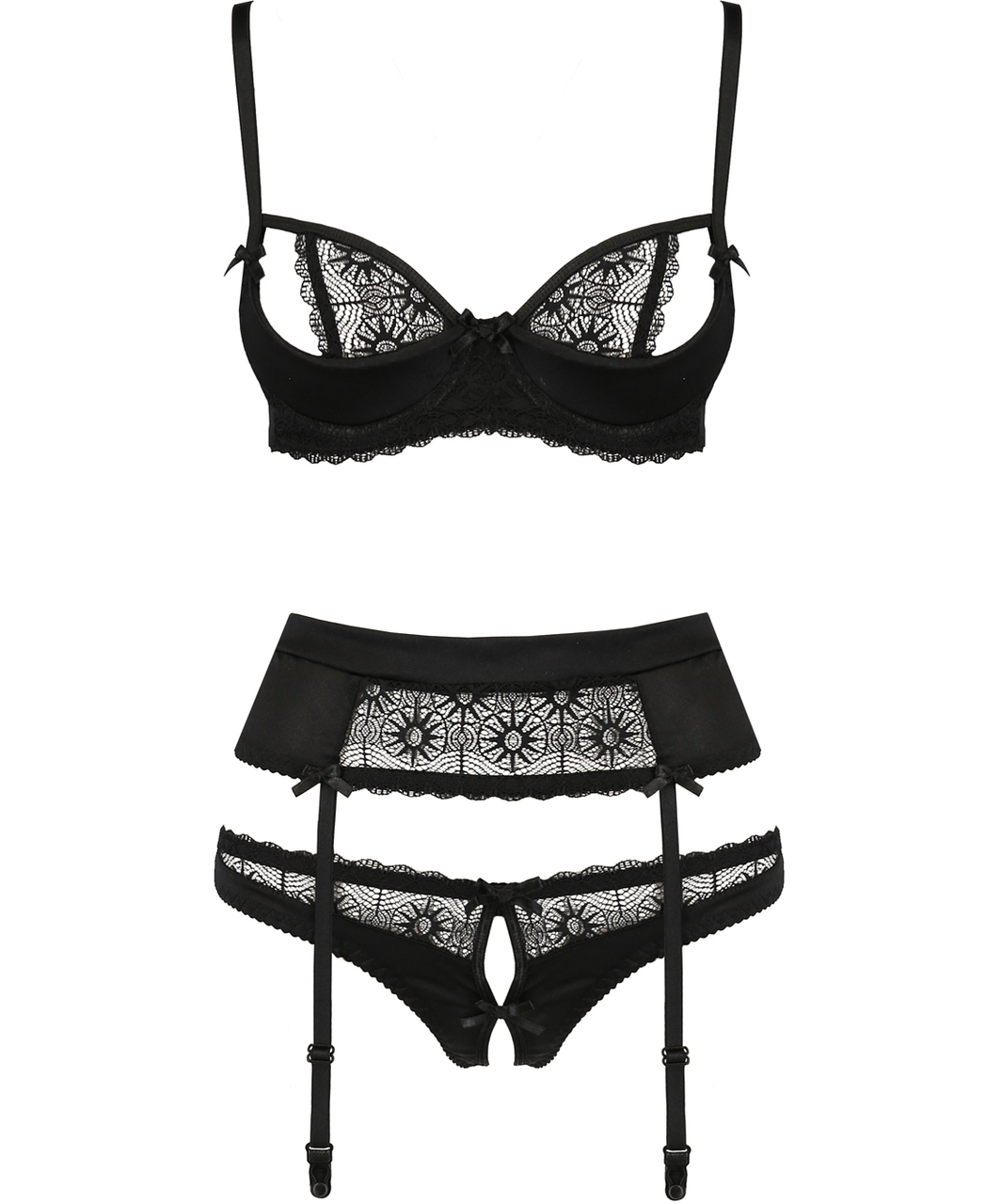 Avanua Hanan black suspender lingerie set