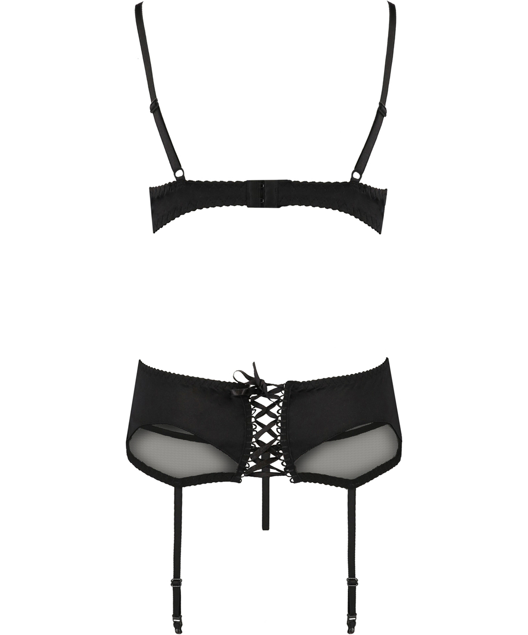 Avanua Melek black suspender lingerie set