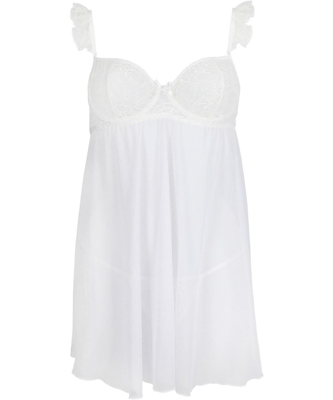 Avanua Milagros white sheer mesh babydoll