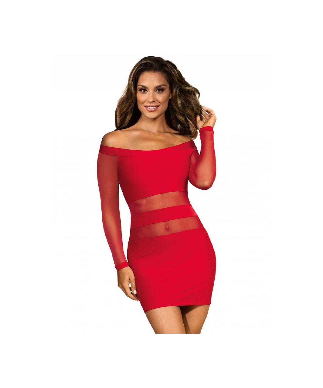 Axami Party At Ibiza raudona mini suknelė