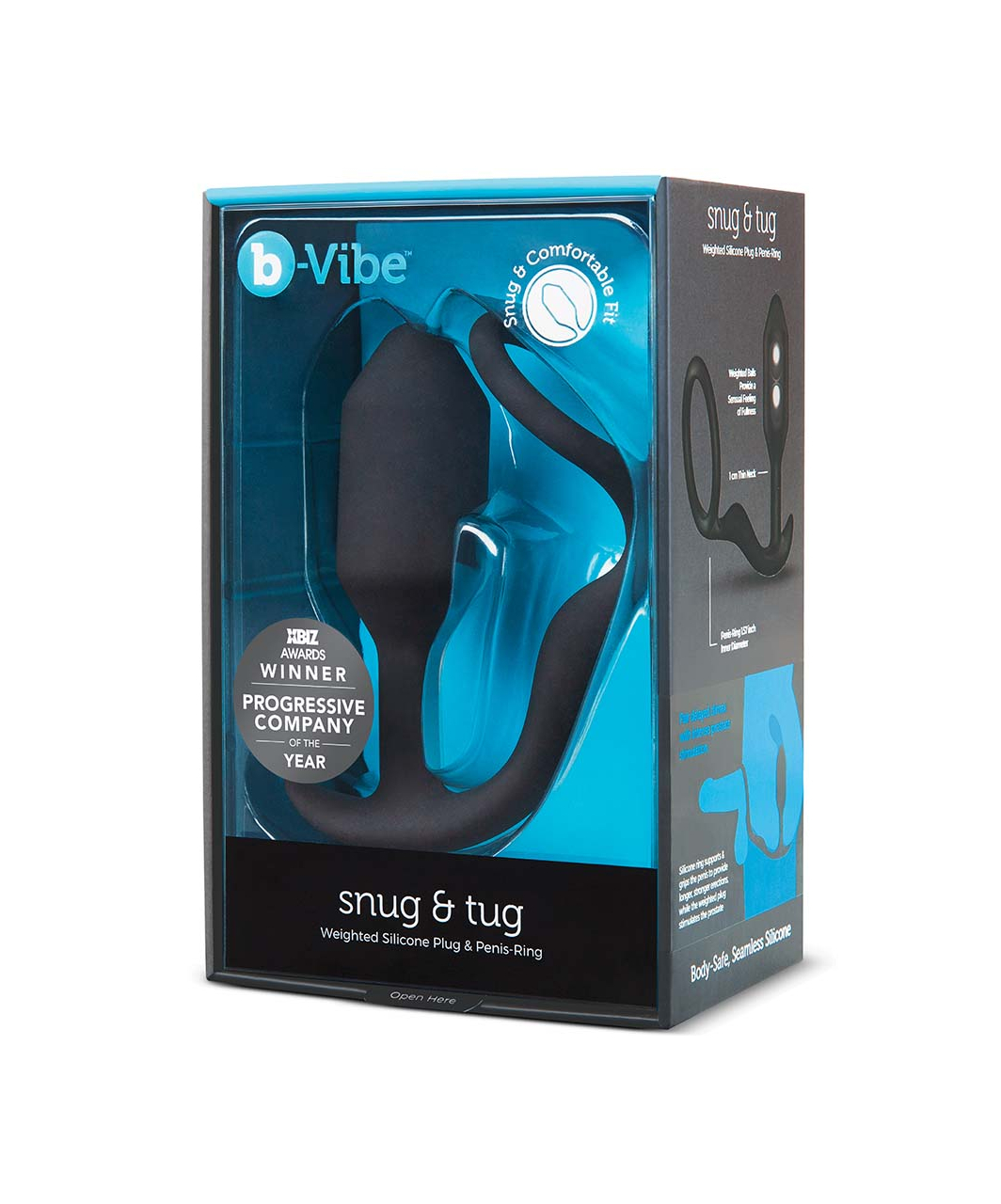 b-Vibe Snug & Tug analinis kaištis su penio žiedu