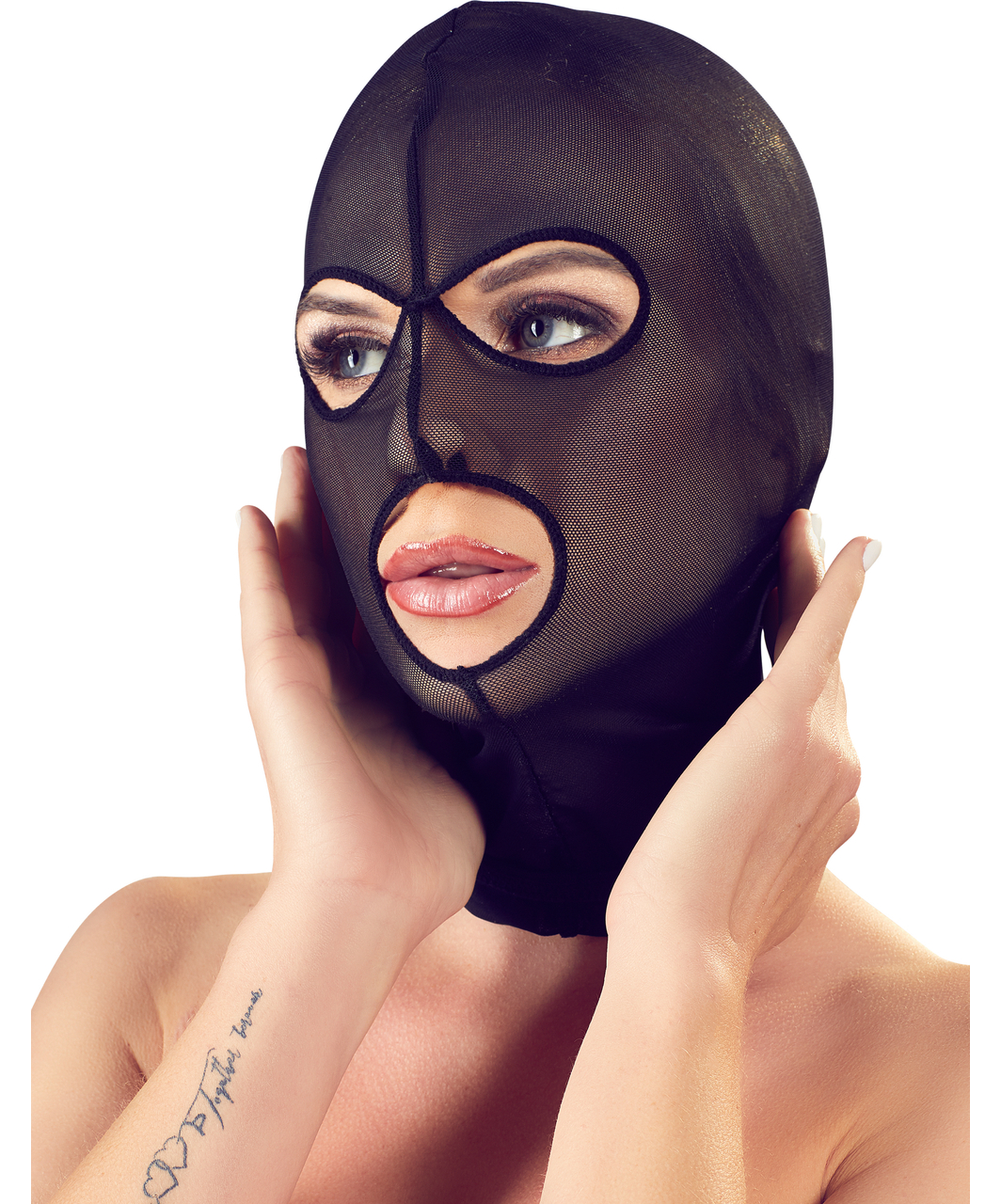 Bad Kitty black sheer mesh hood mask