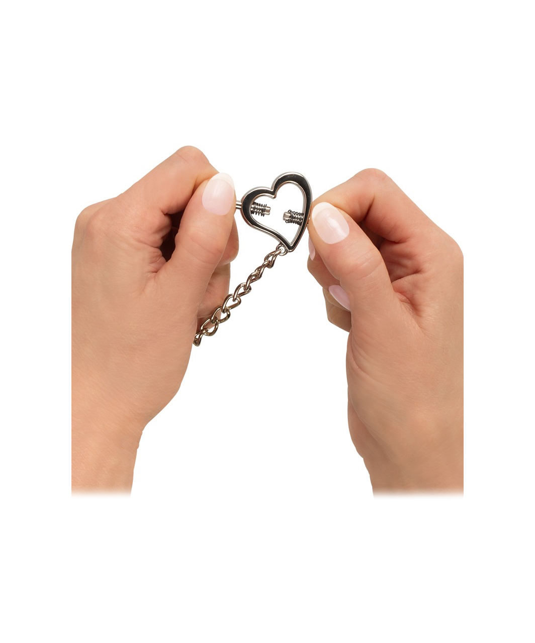 Bad Kitty heart shaped nipple clamps with chain