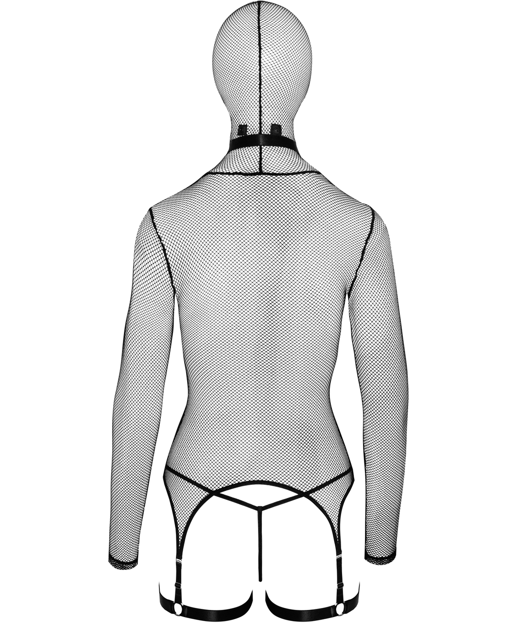 Bad Kitty Luretta black net hooded playsuit set