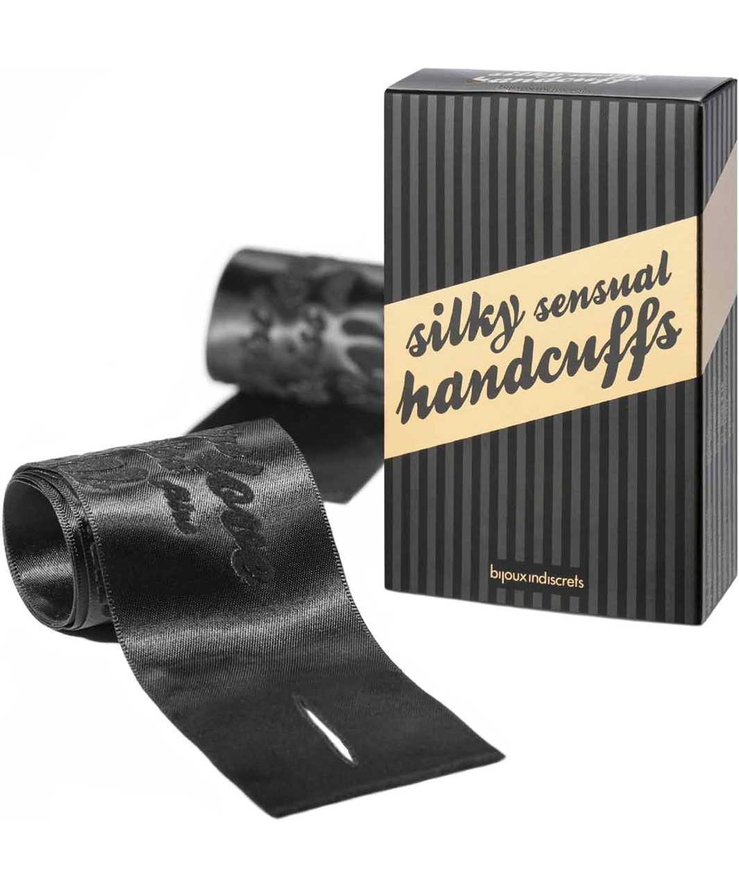 Bijoux Indiscrets Silky Sensual musta satiininauhat ranteiden sitomiseen