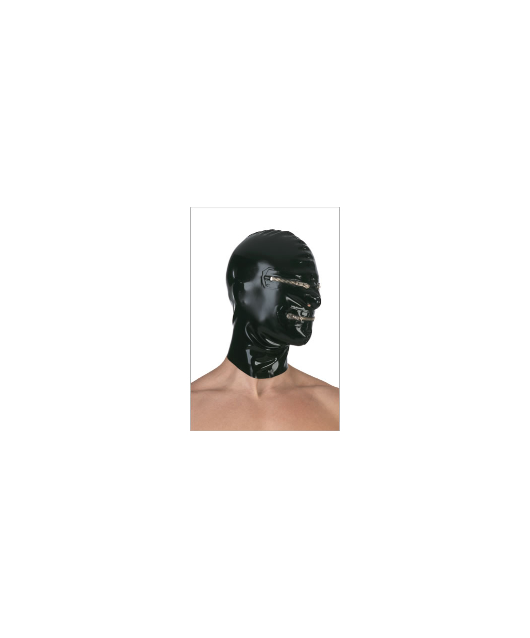 Blackstyle lateksa maska ar atvērumiem un rāvējslēdzējiem