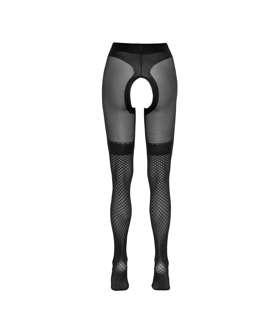 Cottelli Lingerie black crotchless tights