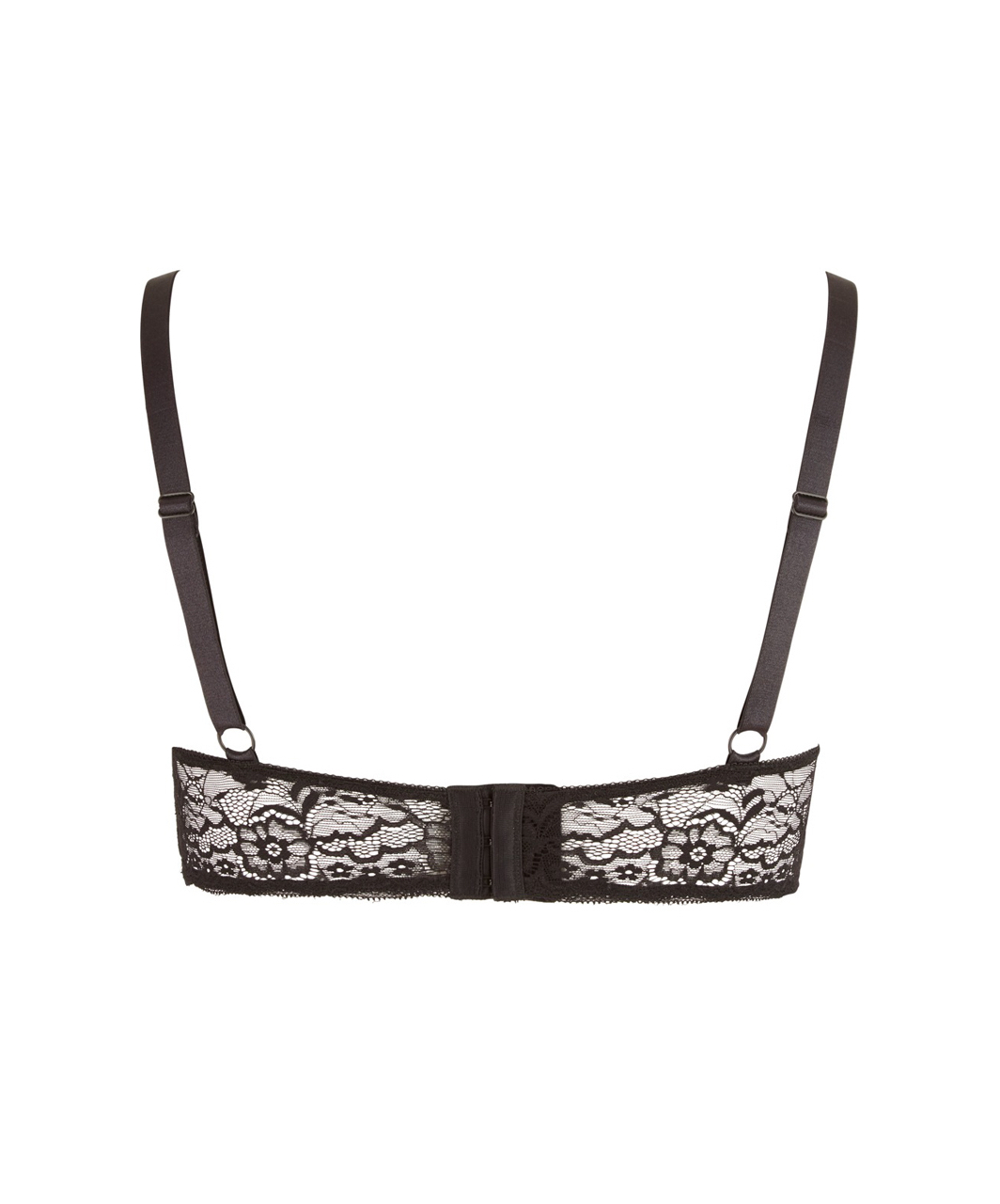Cottelli Lingerie black lace shelf bra with decorative straps