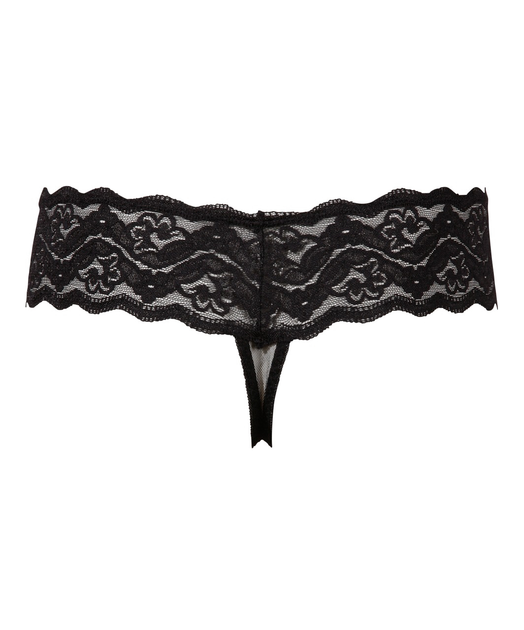 Cottelli Lingerie black lace string with pearls