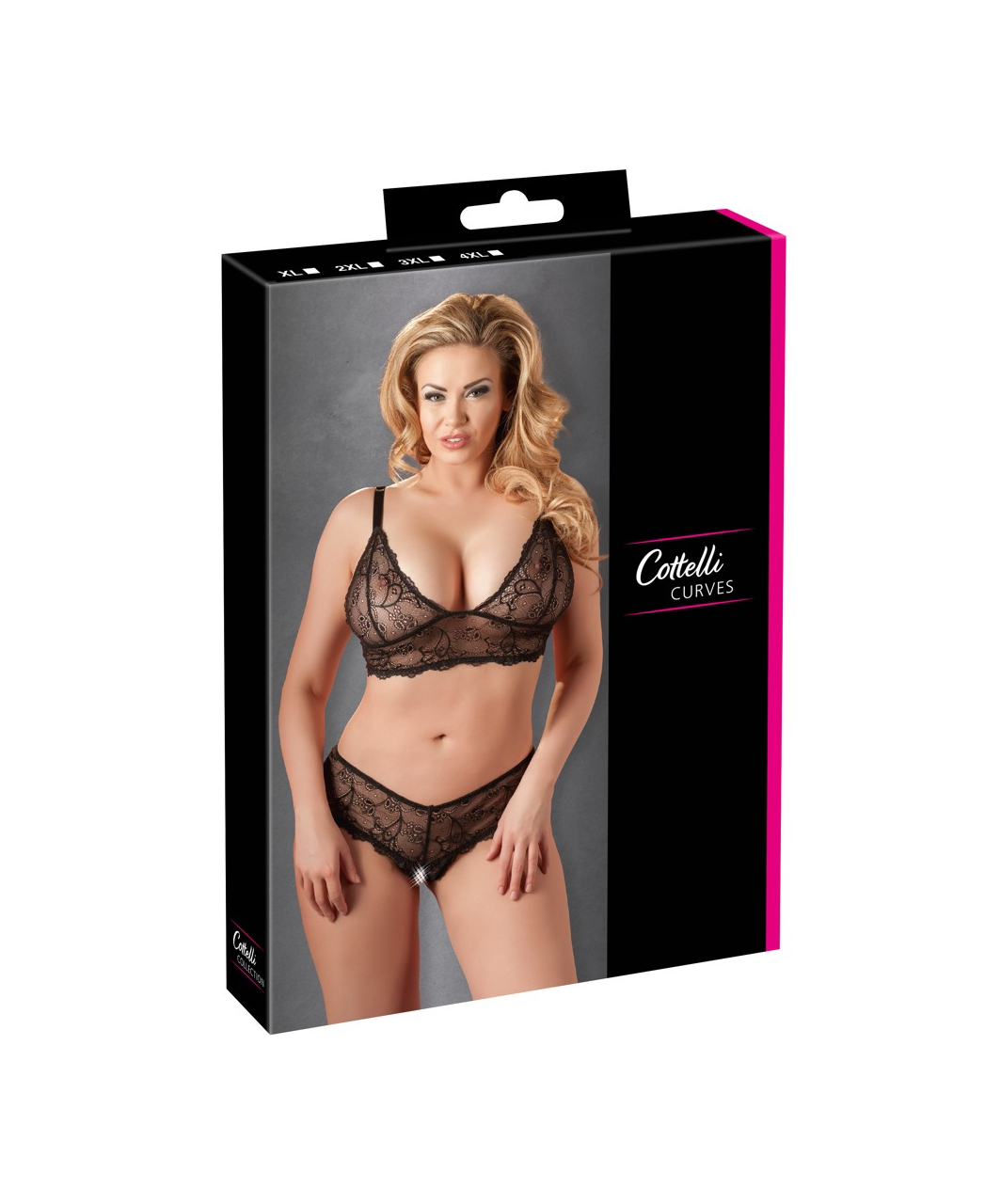 Cottelli Lingerie black lace two-piece lingerie set