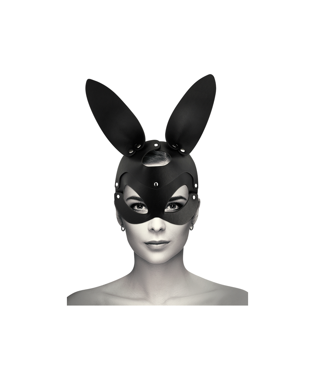 Coquette black leatherette bunny mask