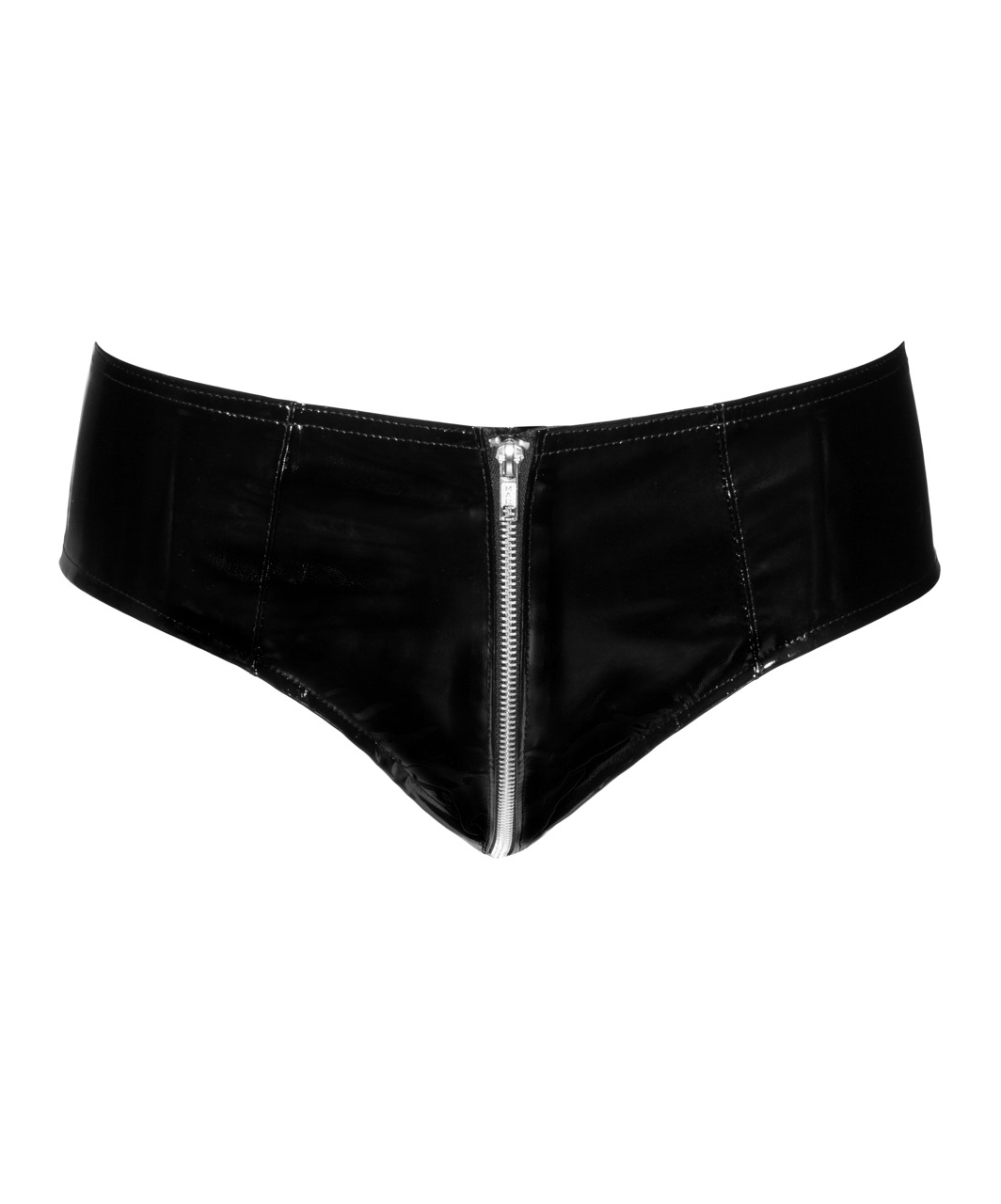 Black Level black vinyl briefs with zipper