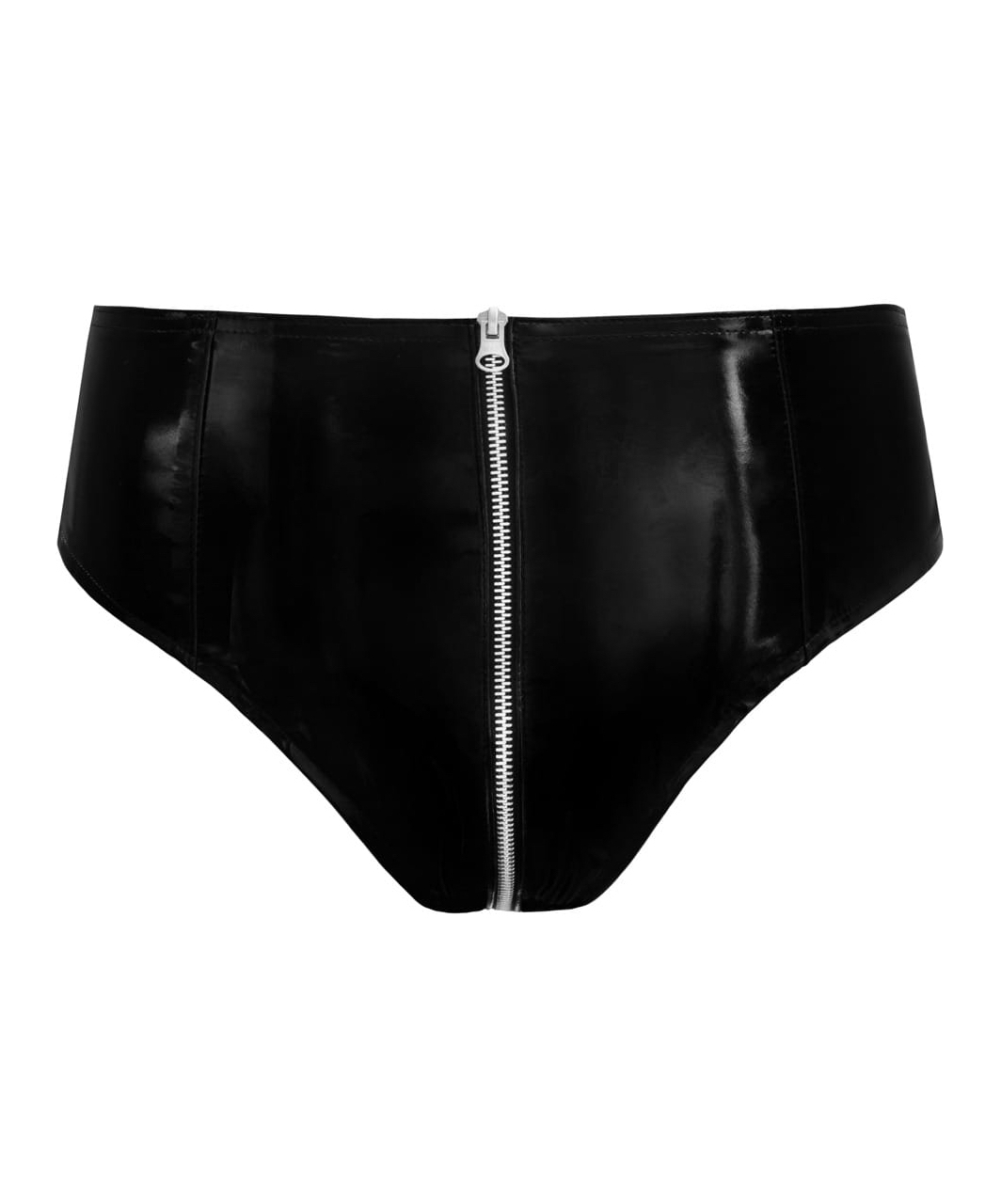 Black Level black vinyl briefs with zipper