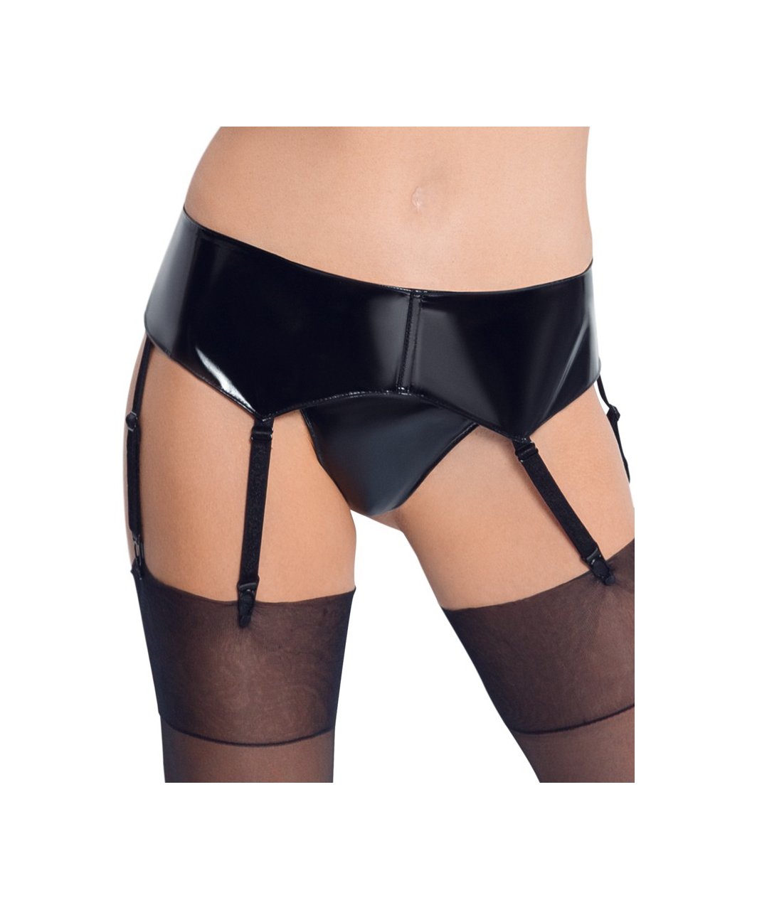 Black Level black vinyl garter belt