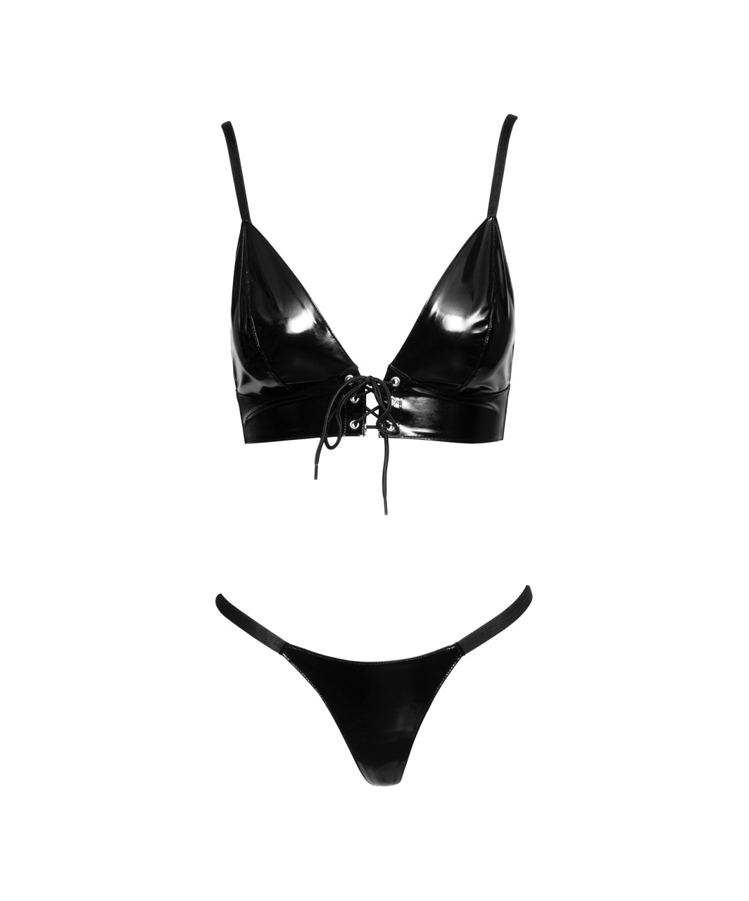 Black Level black vinyl lingerie set