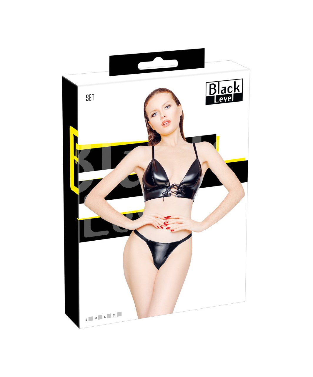 Black Level black vinyl lingerie set