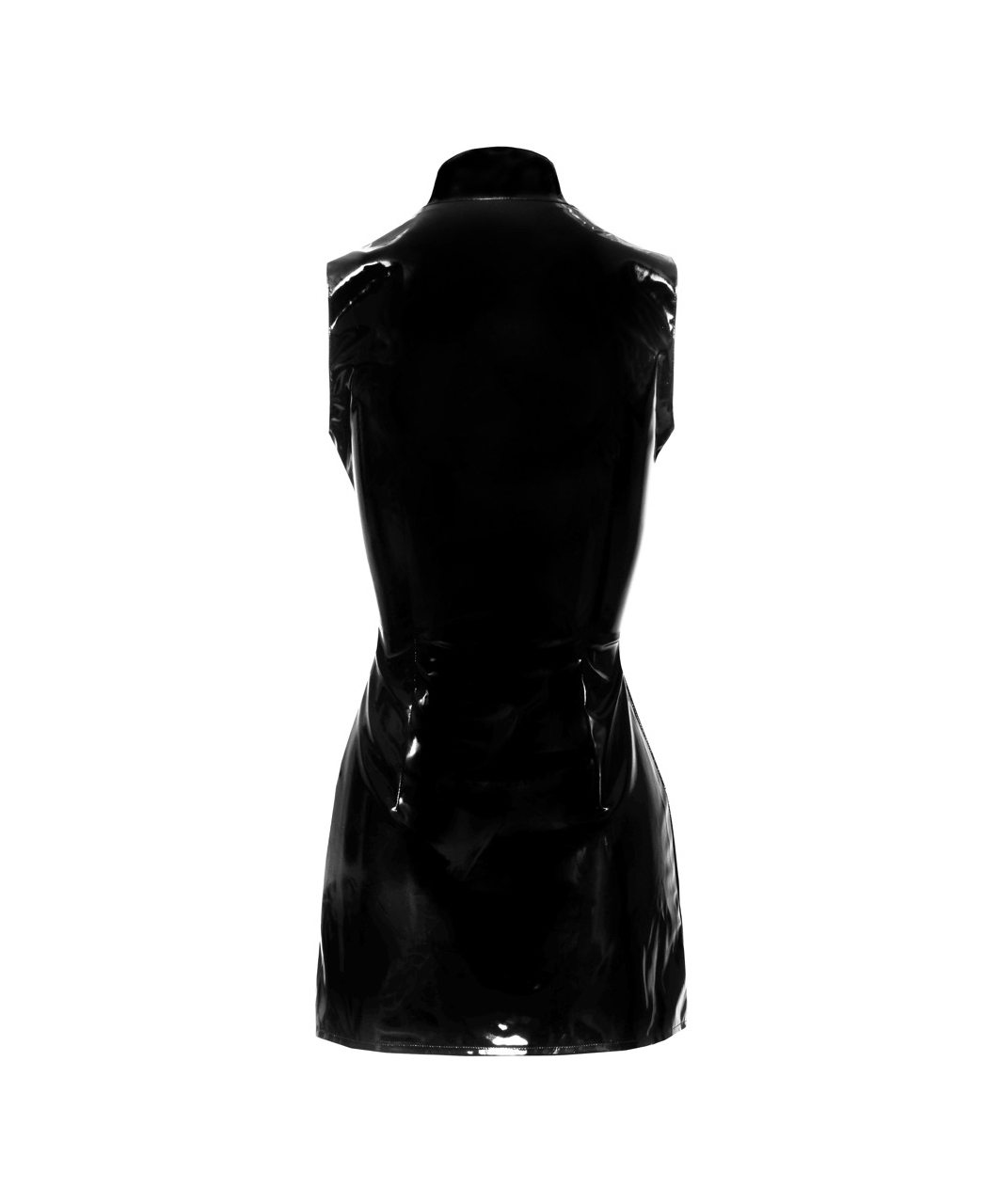 Black Level black vinyl sleeveless mini shirtdress