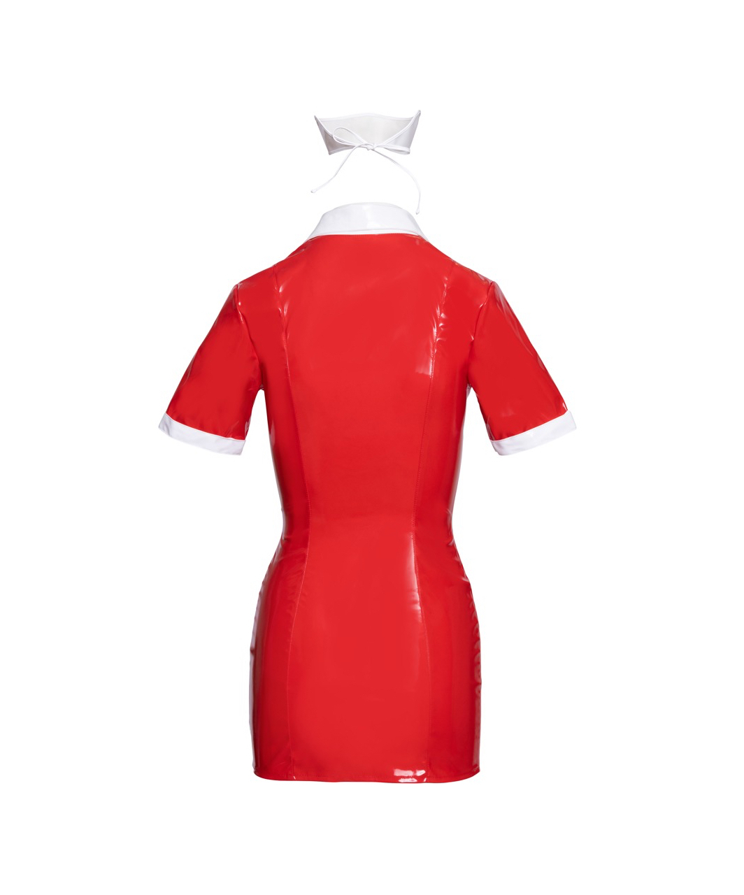 Black Level Nurse Red Vinyl Dress With Cap