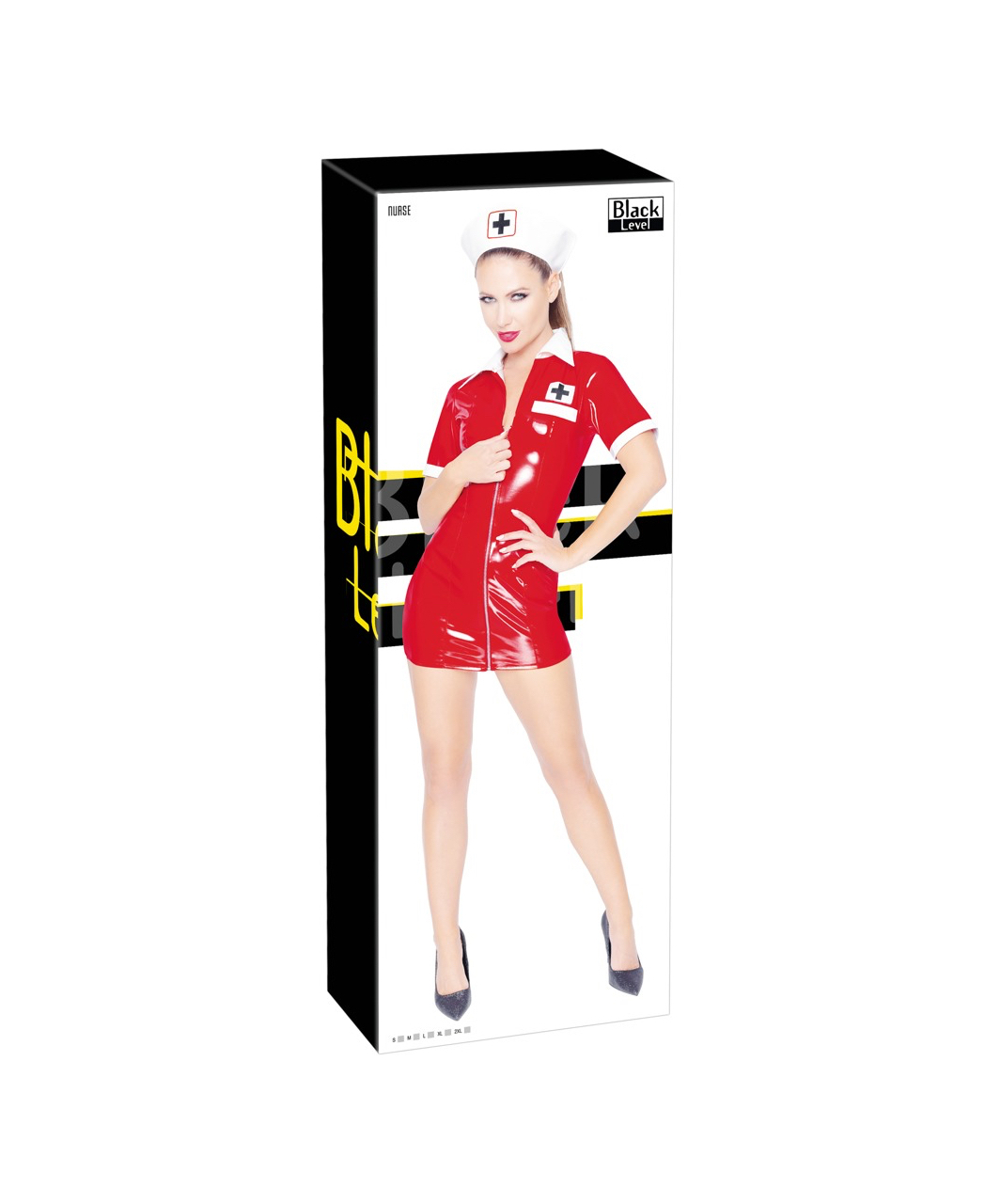 Black Level Nurse Red Vinyl Dress With Cap