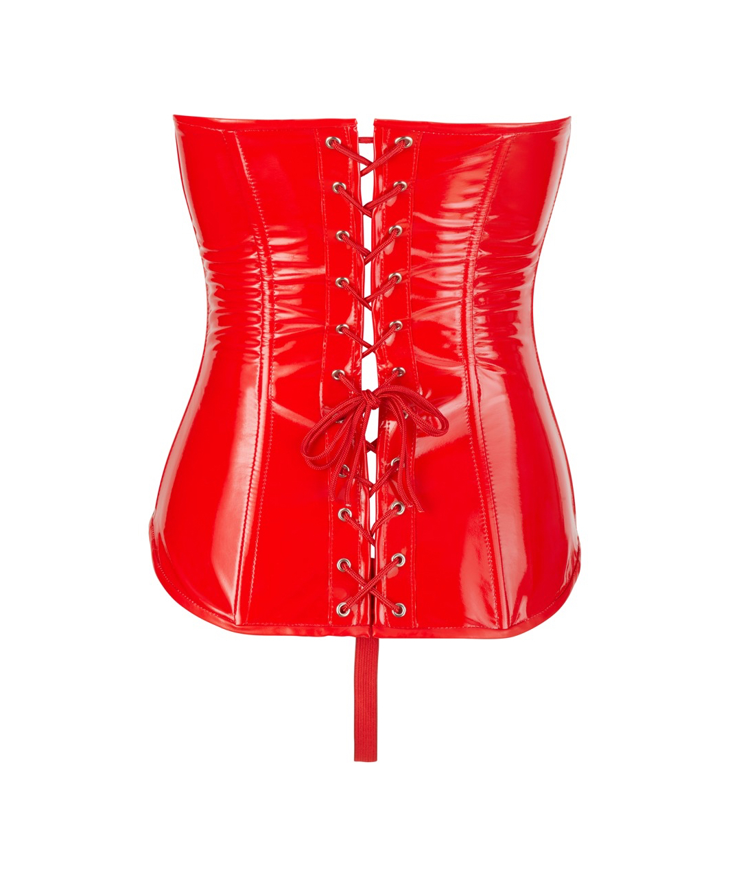 Black Level red vinyl corset with string