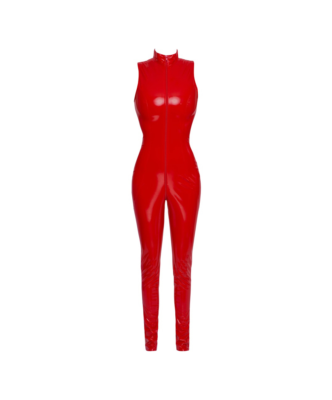 Black Level red vinyl sleeveless jumpsuit