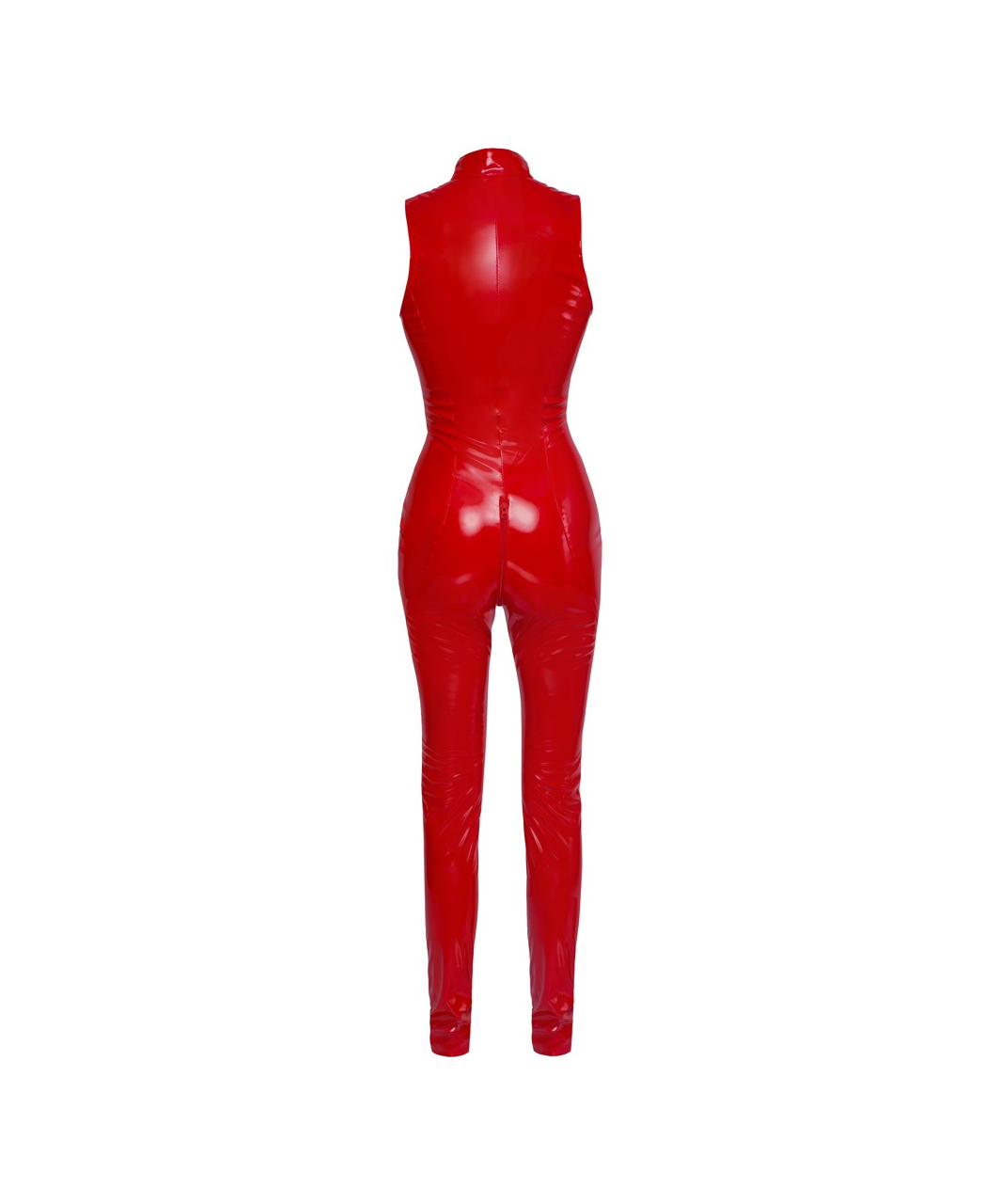 Black Level red vinyl sleeveless jumpsuit