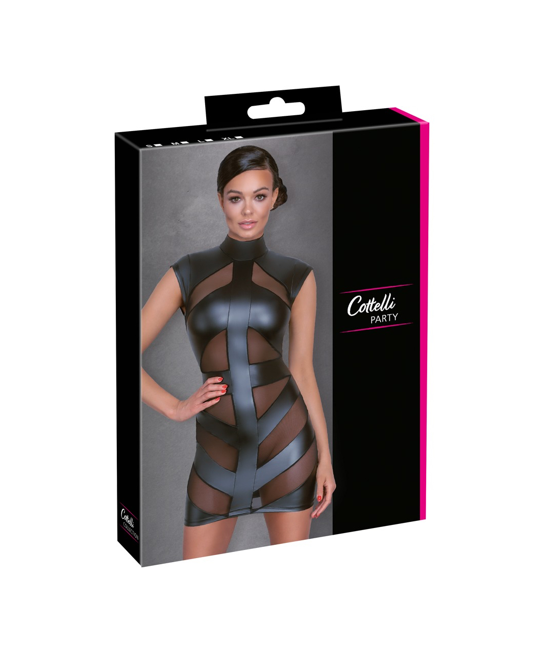 Cottelli Lingerie black matte look bondage style mini dress