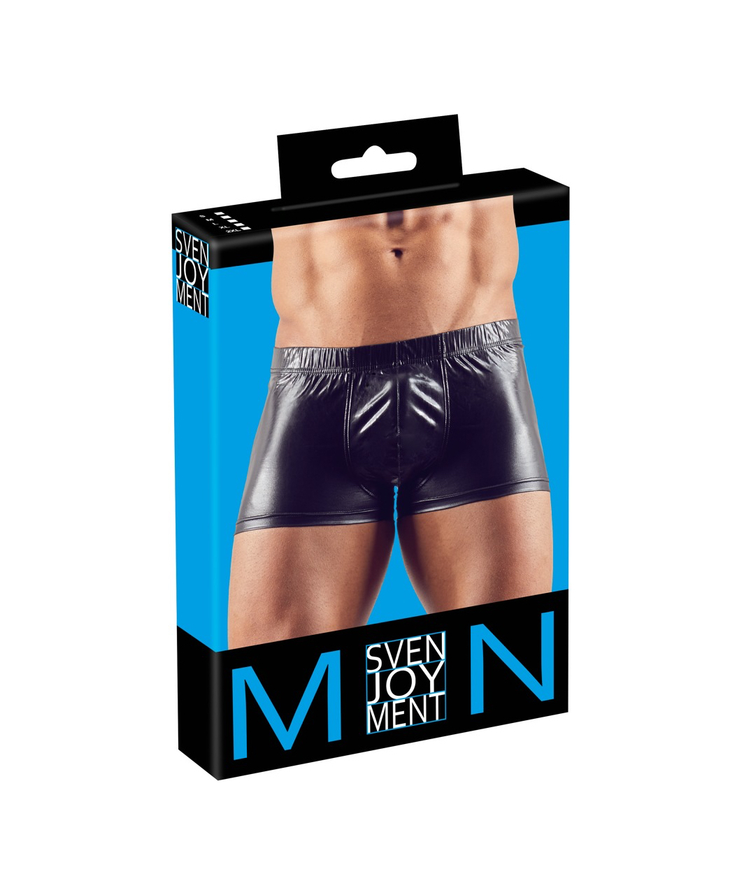 Svenjoyment black matte look boxer briefs with metal cock ring