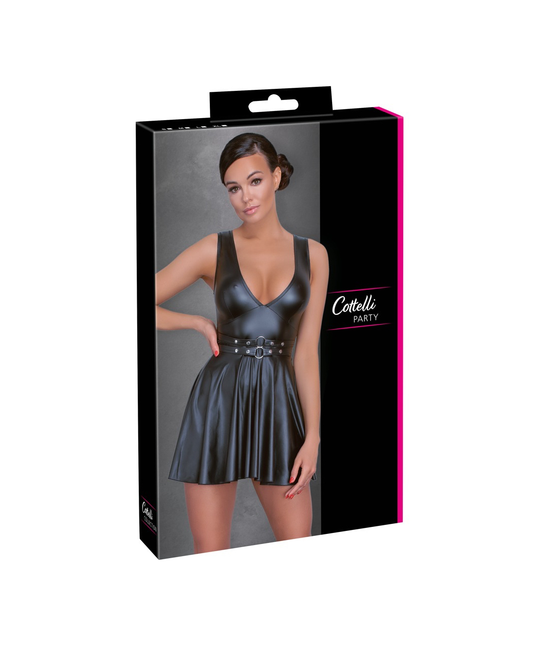 Cottelli Lingerie black matte look flared mini dress